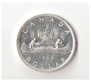Ten (10) Brilliant Uncirculated 1965 Canadian Silver Dollars photo