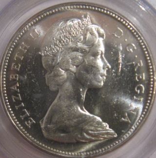 1967,  Canada Silver Dol,  Elizabeth Ii,  Pcgs Ms 62,  Coin photo