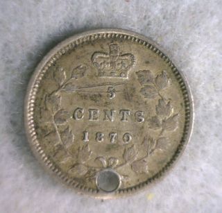 Canada 5 Cents 1870 Silver Coin (stock 0810) photo