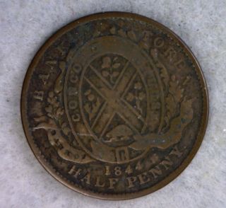 Canada 1/2 Penny Token 1844 Bank Of Montreal (stock 0182) photo