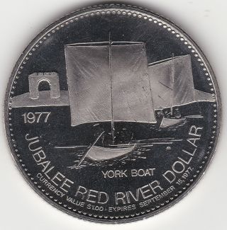 1977 Winnipeg Expired Trade Dollar - York Boat - Frosted photo