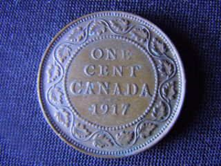 1917 - Canada - Large - One Cent - Coin - - Canadian - Penny - F46 photo