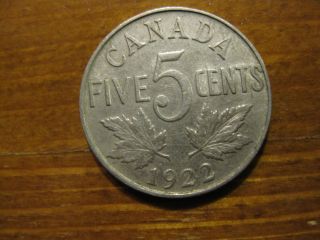 1922 Canada Five Cents photo