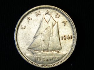 1941 Canadian Silver Ten Cent - Coin Pictured You Will Receive photo