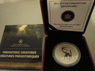 Canada Prehistoric Creature - 25 - Cent Coloured Glow - In - The - Dark Coin (2013) photo