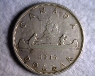 Canada 1936 George V Silver Dollar - Circulated photo
