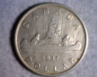 Canada 1937 George Vi Silver Dollar - Circulated photo