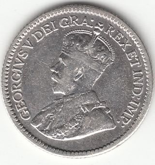 . 925 Silver 1912 George V 5 Cent Piece F - Vf photo