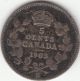 . 925 Silver 1903h Small H Edward Vii 5 Cent Piece F - Vf Coins: Canada photo 1