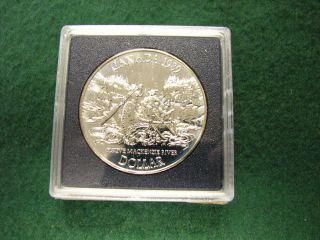 1989 Canada Silver Dollar Mackenzie River Silver Coin Brilliant Uncirculated photo