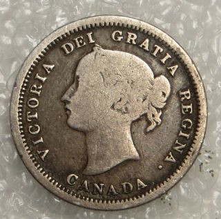 1858 Canada Five Cents Coin,  Vg photo