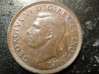 1947 Canada George V Bronze Cent.  Gem Uncirculated.  Rainbow Toning.  Lusterous. photo