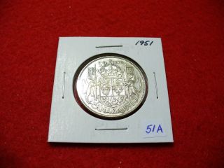 1951 Canada Silver Half Dollar Canadian 50 Cent Piece Coin 51a photo