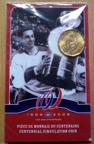 Montreal Canadiens Centennial Circulation Coin Packaging Jean Beliveau photo