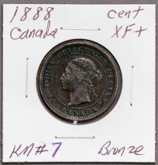 1888 Canada Large Cent Xf,  Km 7 Bronze photo