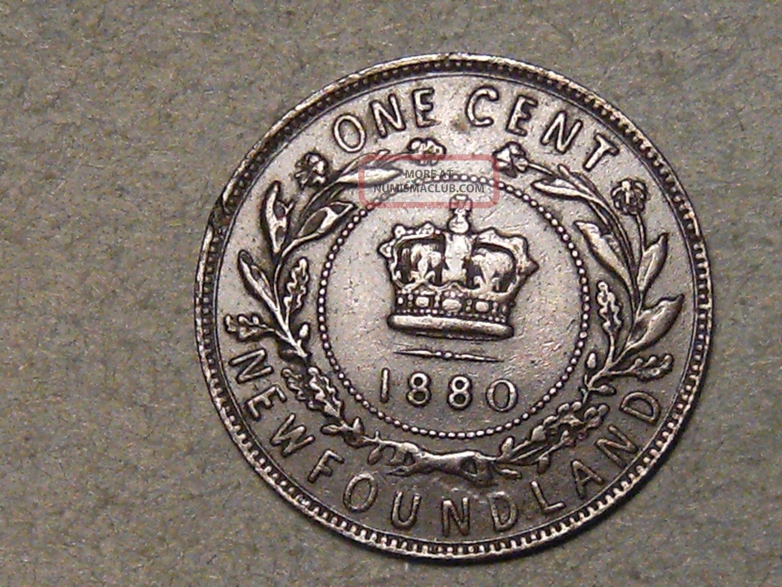 1880 Newfoundland Large Cent (wide O) 3316b Coins: Canada photo