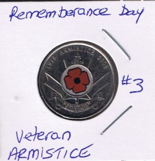 2008 - Canada - Red Poppy Armistice - Veteran - Quarter 25¢ Coin Canadian 3 photo