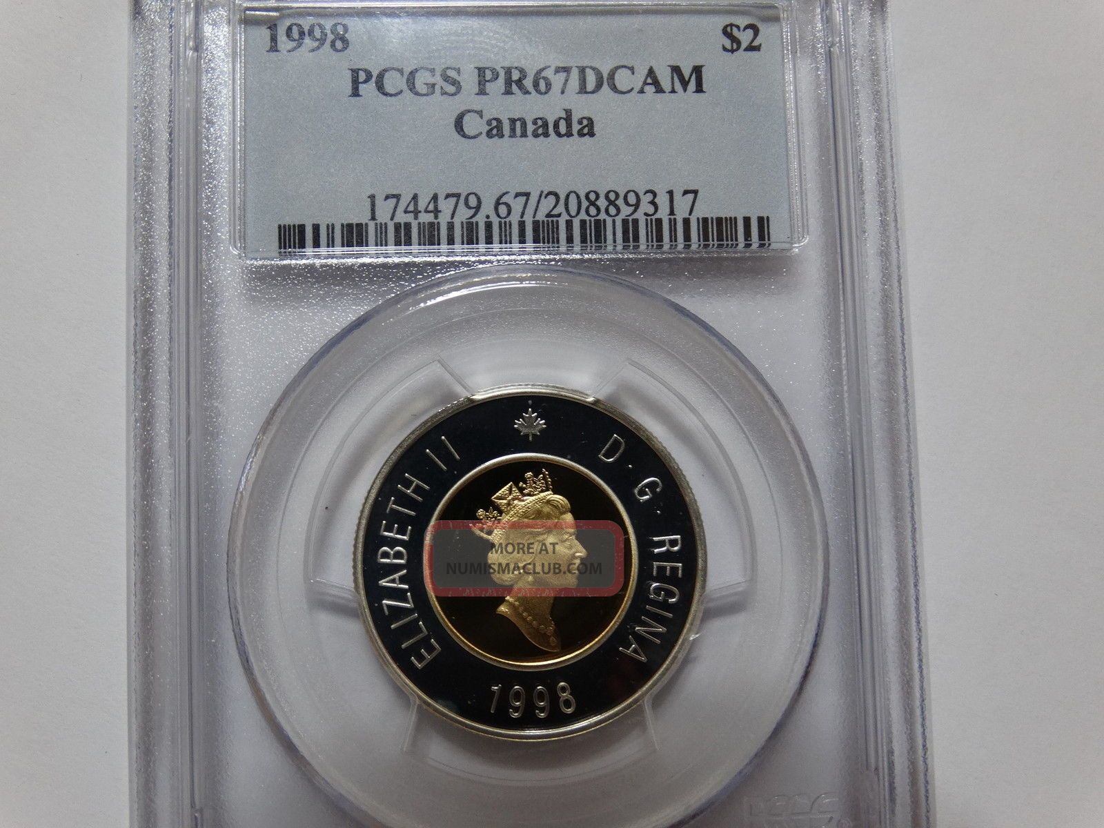 1998 Canada Silver $2 Twonie - Pcgs Pr67dcam - Polar Bear Design - Gold Gilt Coins: Canada photo
