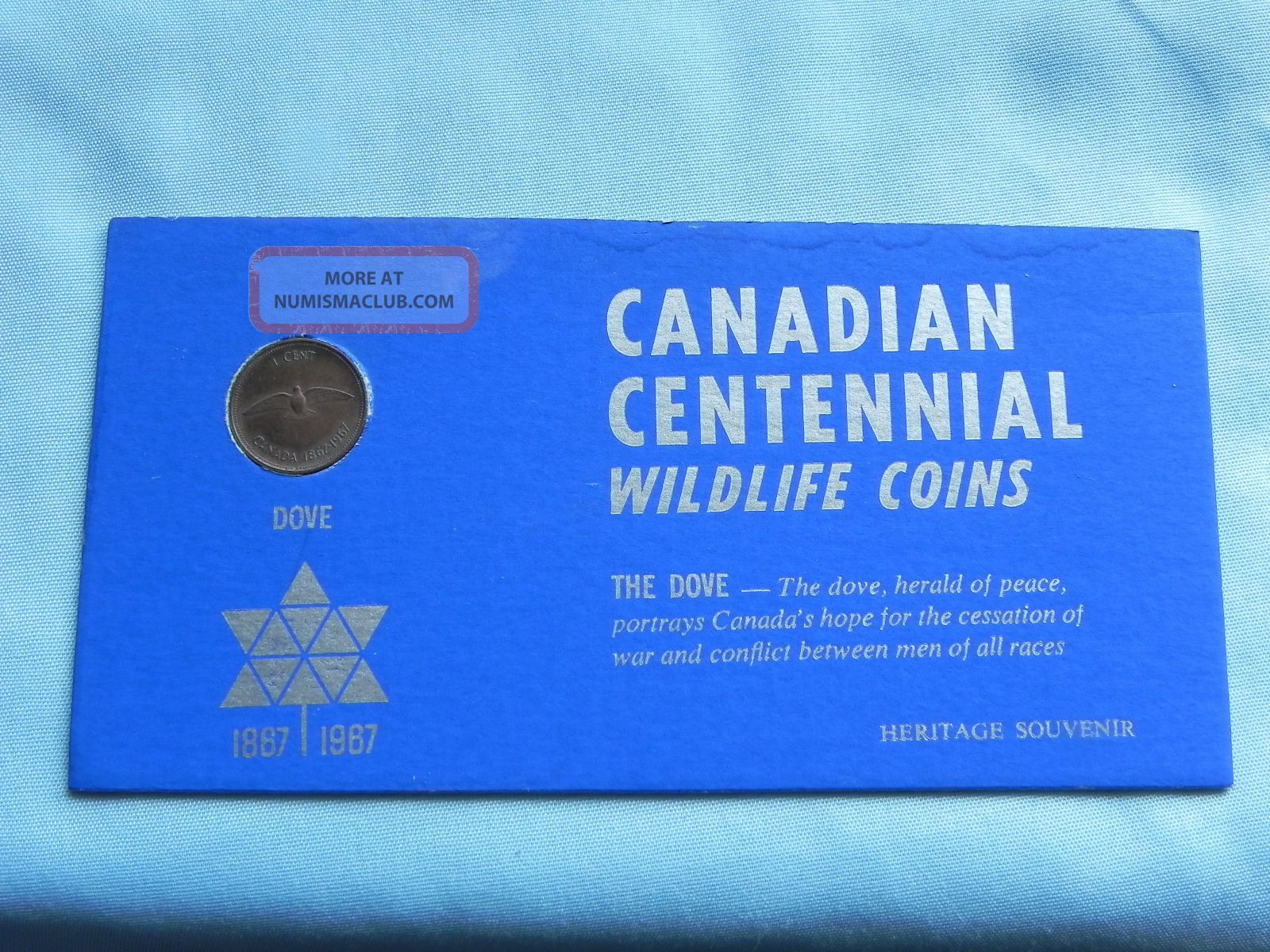 1967 Canadian Centennial Wildlife Coin - The Dove - Penny In Souvenir Holder Coins: Canada photo