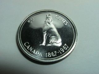 1967 Canadian Pl Silver Half Dollar 
