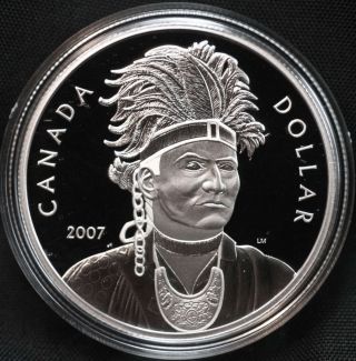 Canada 2007 Silver Proof $1 Dollar; Joseph Brant Thayendanegea photo