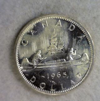 Canada Silver Dollar 1965 Bu Coin (stock 0532) photo