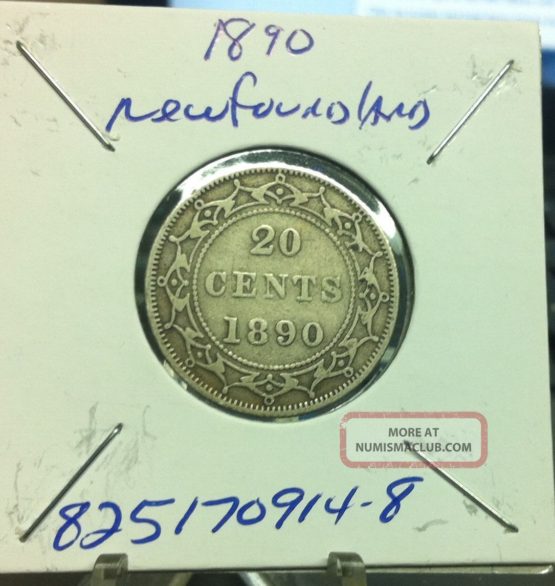 1890 Victoria Newfoundland Twenty Cent Coins: Canada photo