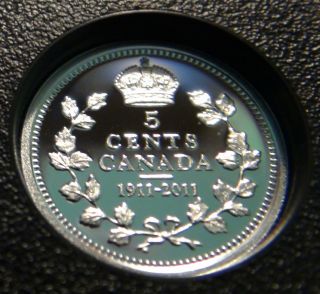 1911 - 2011 Canada Silver Five Cents Piece – Proof Great Commemorative 5¢ Coin photo