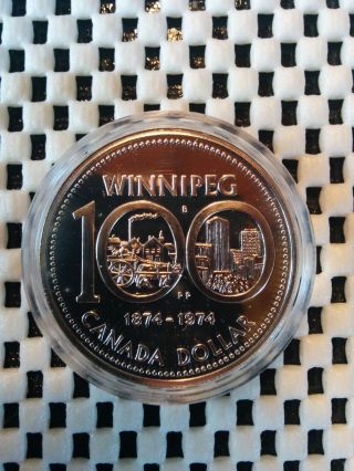 1974 Canada Winnipeg Silver Dollar Coin photo