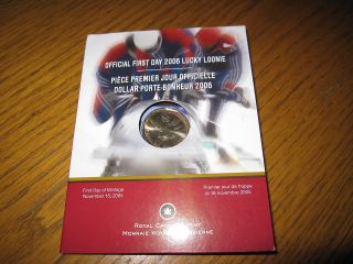 2006 Official First Day Lucky Loonie 00637 Of 20010 Royal Canadian Low Serial photo