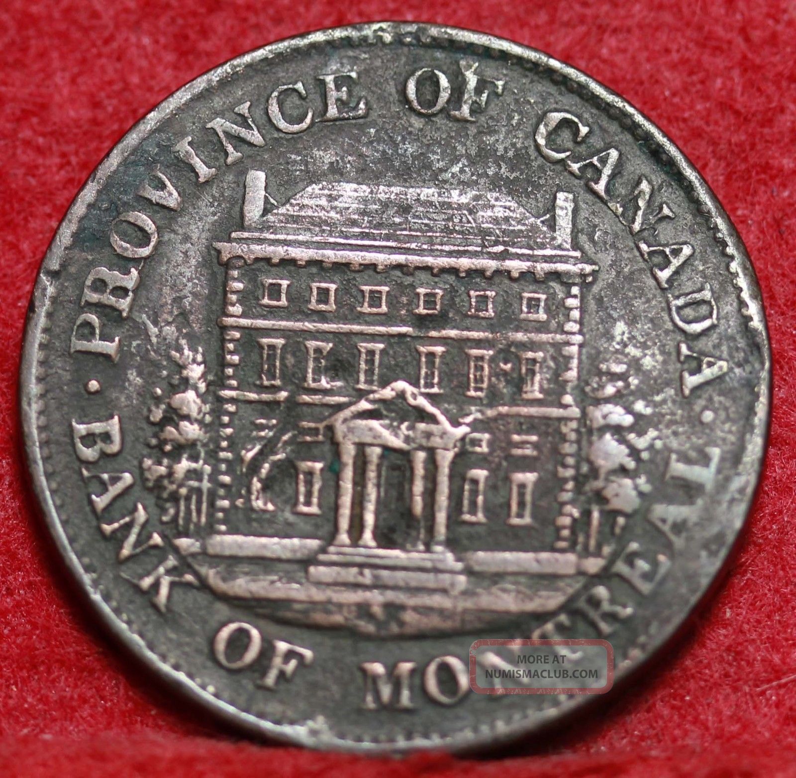 1844 Bank Of Montreal Canada 1/2 Penny Token Foreign Coin S/h Coins: Canada photo