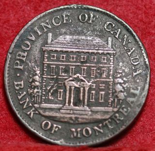 1844 Bank Of Montreal Canada 1/2 Penny Token Foreign Coin S/h photo