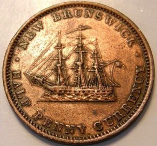 1854 Token Of Brunswick Half Penny Token photo