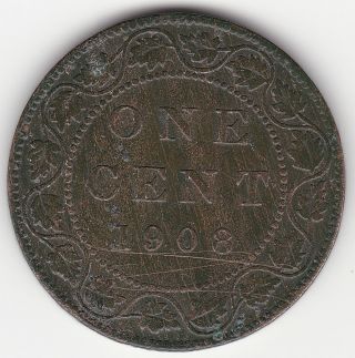 1908 Canada Large 1 Cent Coin photo