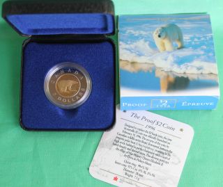 1996 Canada $2 Proof Coin Polar Bear Royal Canadian Twoonie 2 Dollar Rcm photo