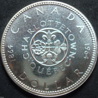 1964 Canada Proof Like Charlottetown - Quebec Silver Dollar Coin photo