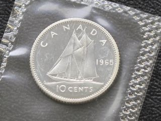 1965 Canada Ten Cents Elizabeth Ii Silver Proof - Like Coin C9812 photo