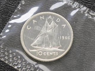 1966 Canada Ten Cents Elizabeth Ii Silver Proof - Like Coin C9818 photo