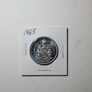 Canadian Silver Fifty Cent Coin Year 1965 photo