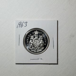 Canadian Silver Fifty Cent Coin Year 1963 photo