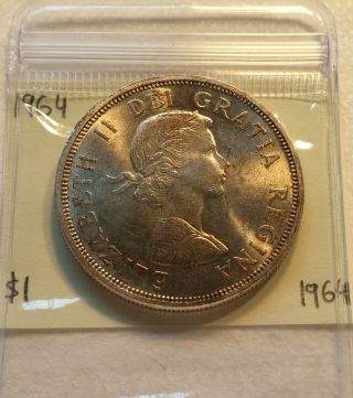 1964 Silver Dollar $1 Canada Coin Canadian photo
