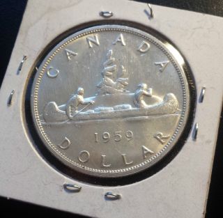 1959 Silver Dollar $1 Canada Coin Canadian photo