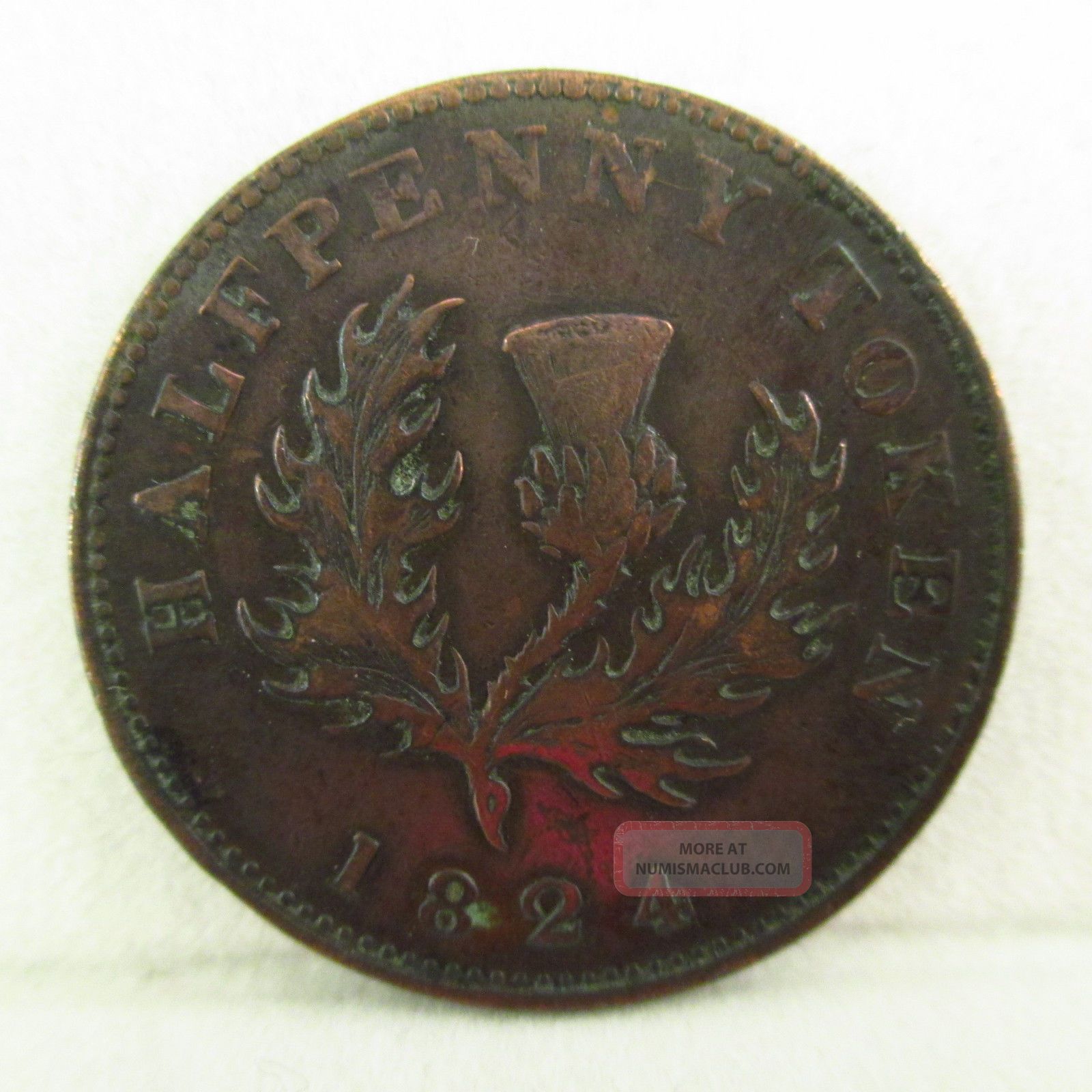 1824 Nova Scotia Halfpenny Token Canada King George Iiii Better Date Coins: Canada photo