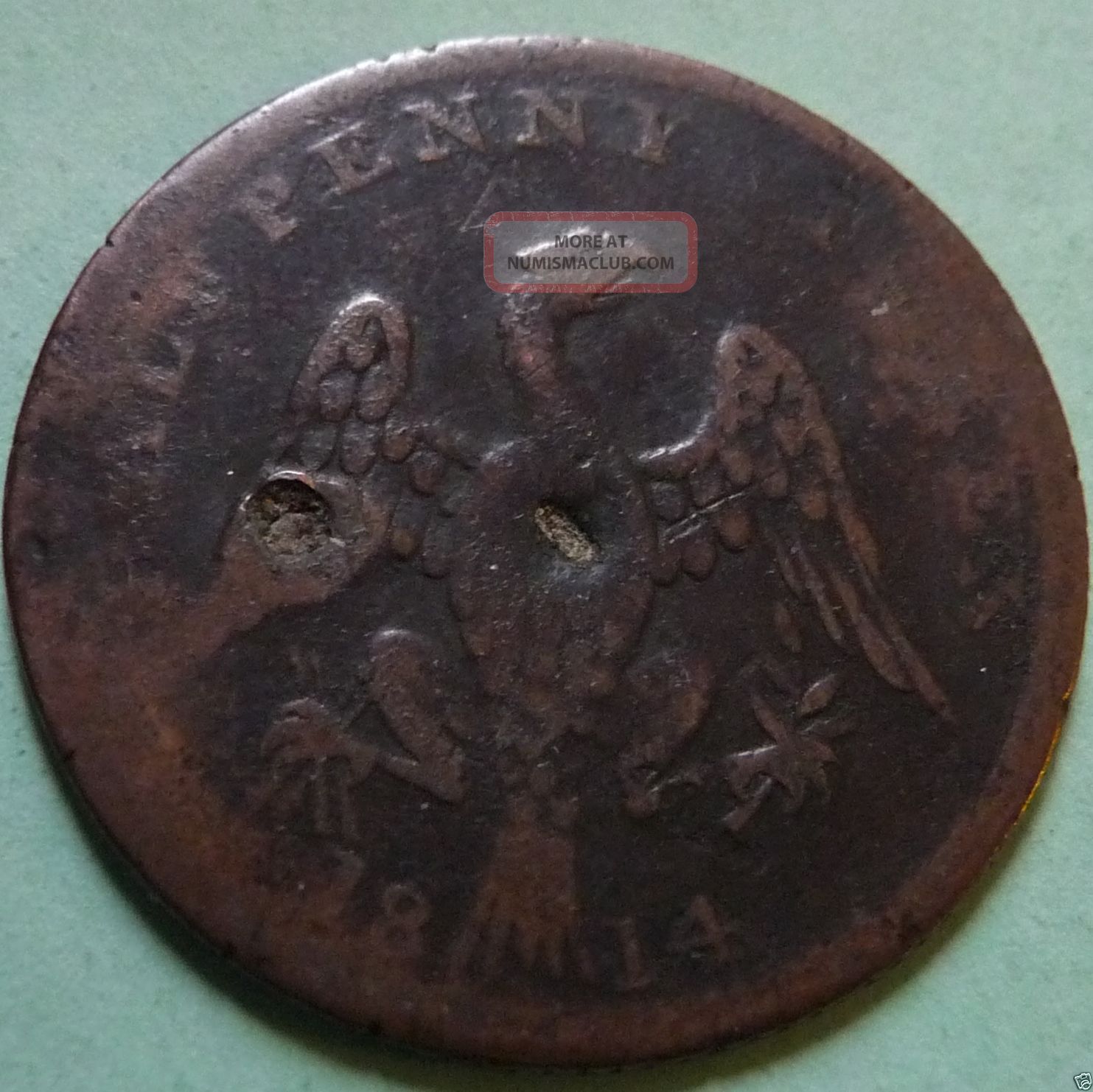 Spread Eagle Token 1814 1/2 Penny Token Lc - 54c1,  Br994 Coins: Canada photo