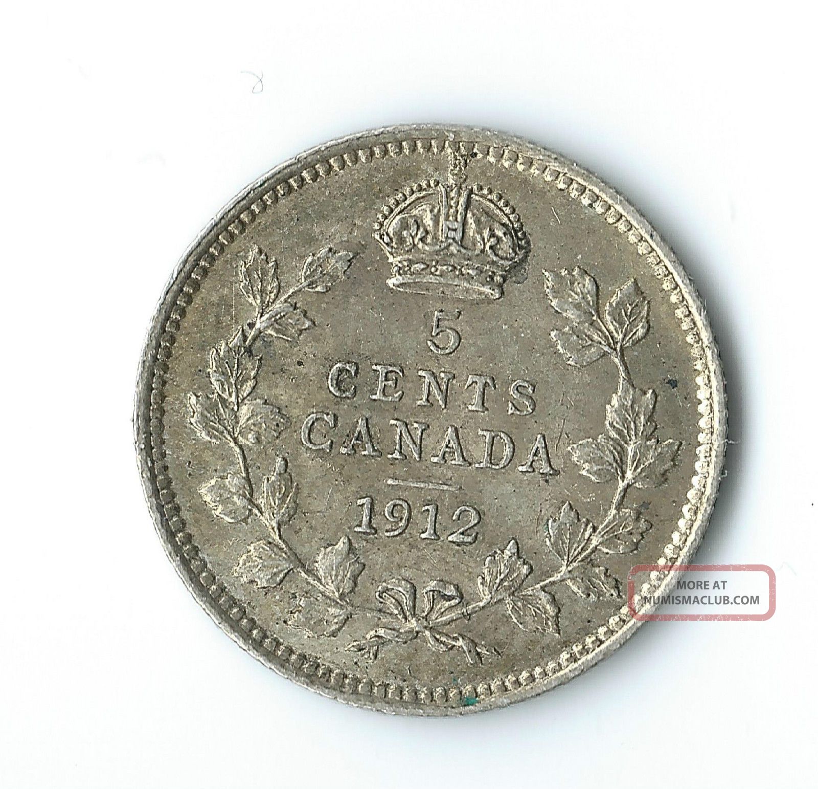 5 Cents 1912 Canada 5c Silver Canadian Coin Nickel Coins: Canada photo