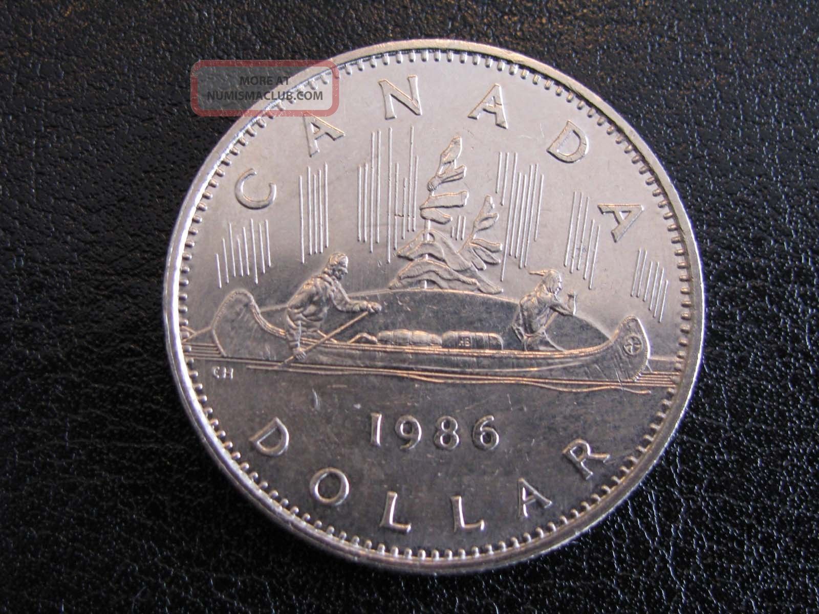 1986 - Canada Circulated $1.  00 Dollar Nickel.  (voyageur) Coins: Canada photo