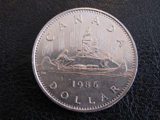 1986 - Canada Circulated $1.  00 Dollar Nickel.  (voyageur) photo