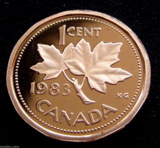 Canada 1 Cent 1983 Red Proof Collector Coin With Combine photo
