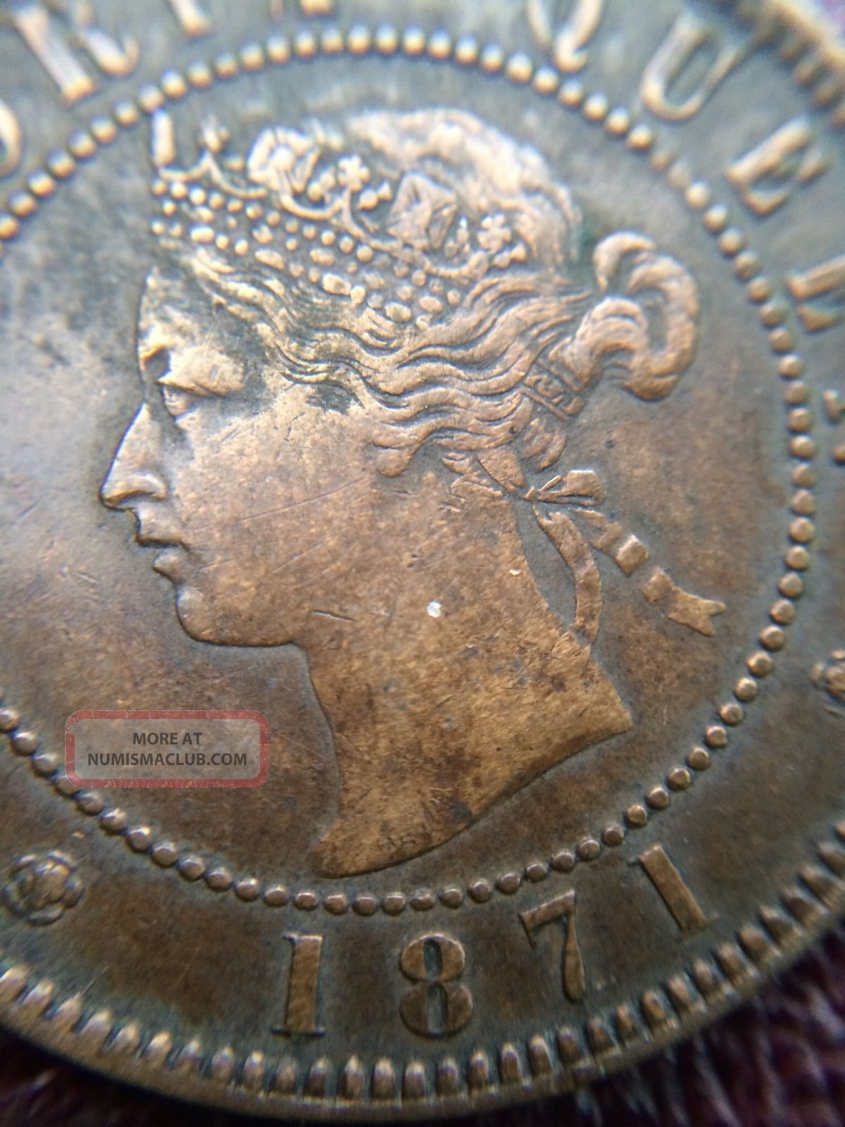 1871 Prince Edward Island Victoria One Cent Coin Canada Coins: Canada photo