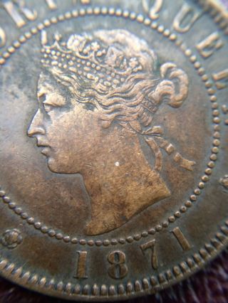 1871 Prince Edward Island Victoria One Cent Coin Canada photo